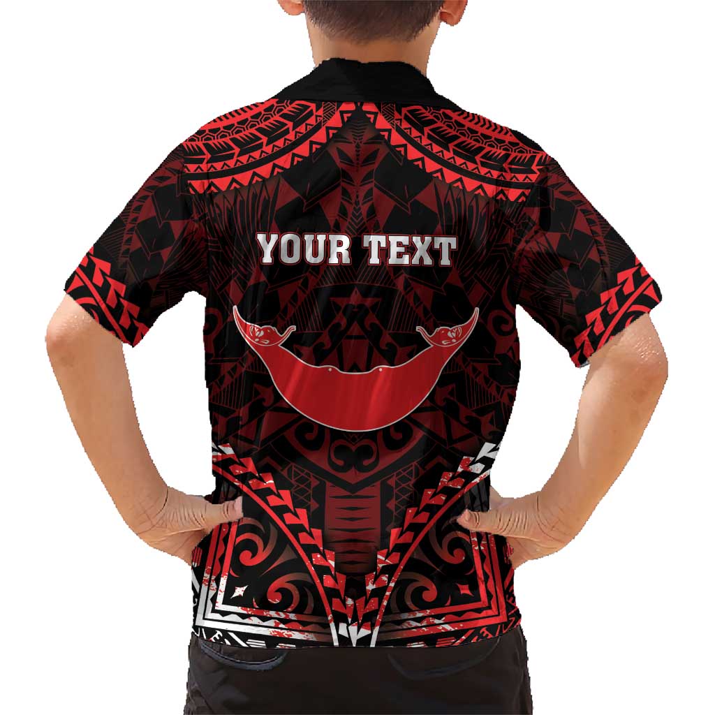 Personalised Easter Island Family Matching Short Sleeve Bodycon Dress and Hawaiian Shirt Polynesian Pattern Emblem