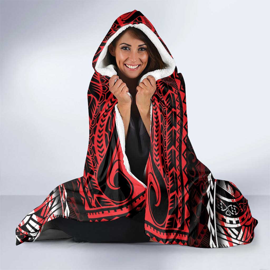 Easter Island Hooded Blanket Polynesian Pattern Emblem