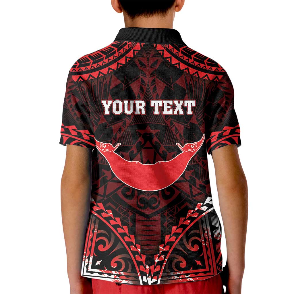Personalised Easter Island Kid Polo Shirt Polynesian Pattern Emblem