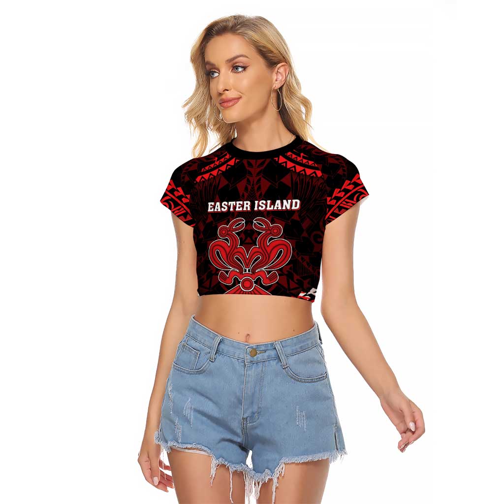 Personalised Easter Island Raglan Cropped T Shirt Polynesian Pattern Emblem