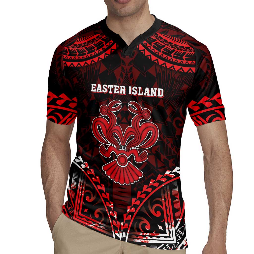 Personalised Easter Island Rugby Jersey Polynesian Pattern Emblem