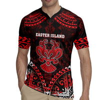 Personalised Easter Island Rugby Jersey Polynesian Pattern Emblem
