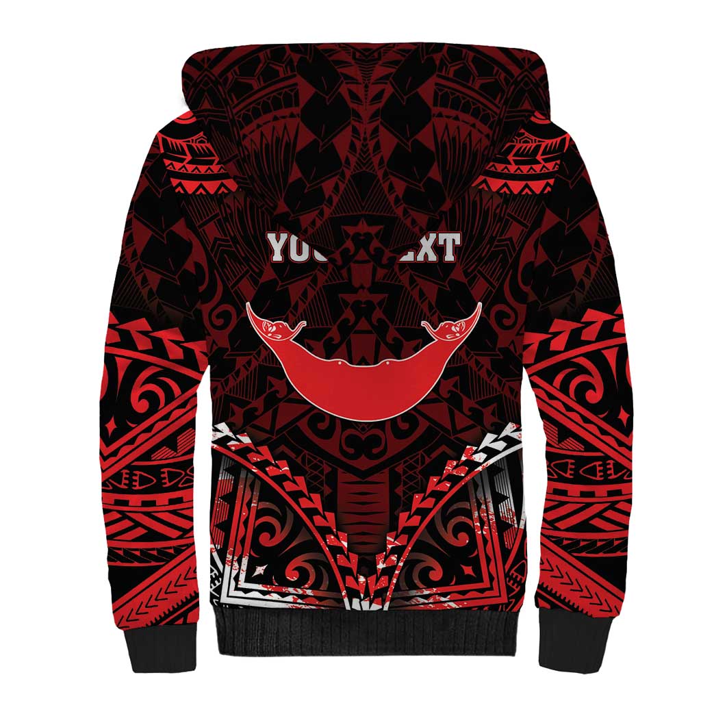 Personalised Easter Island Sherpa Hoodie Polynesian Pattern Emblem
