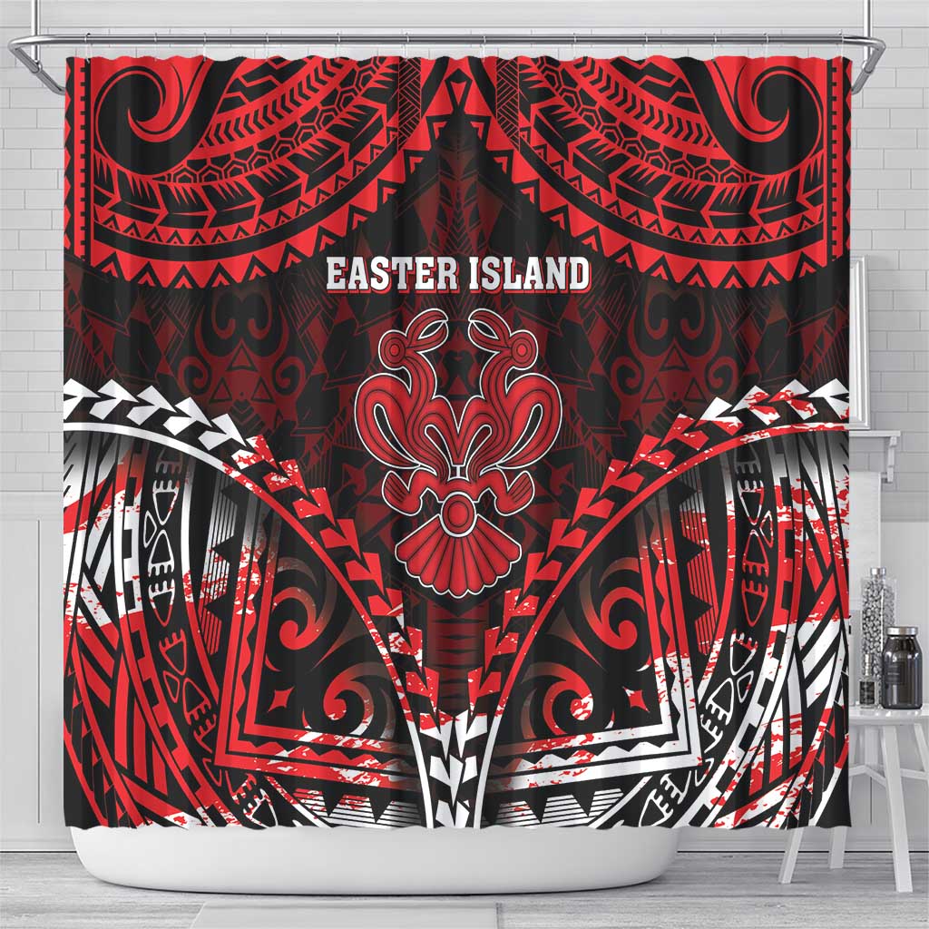 Easter Island Shower Curtain Polynesian Pattern Emblem