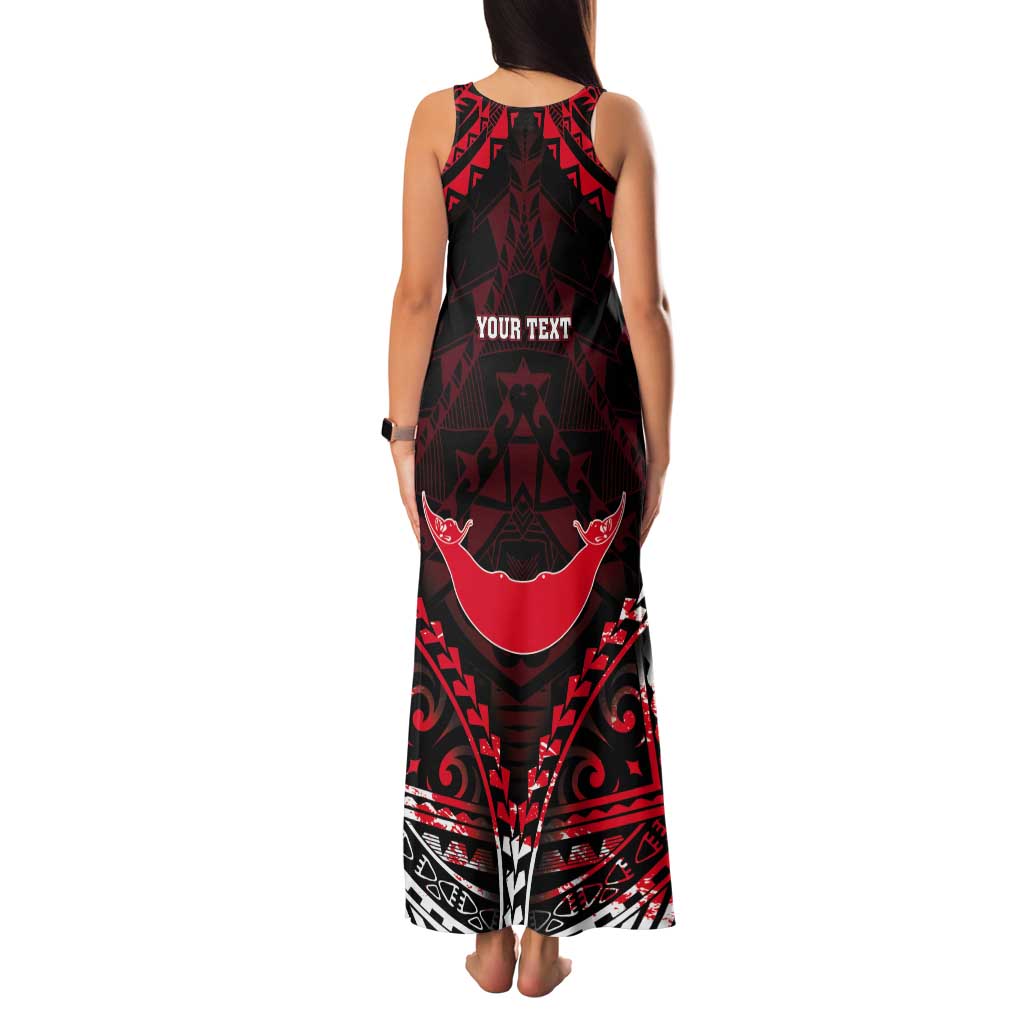 Personalised Easter Island Tank Maxi Dress Polynesian Pattern Emblem