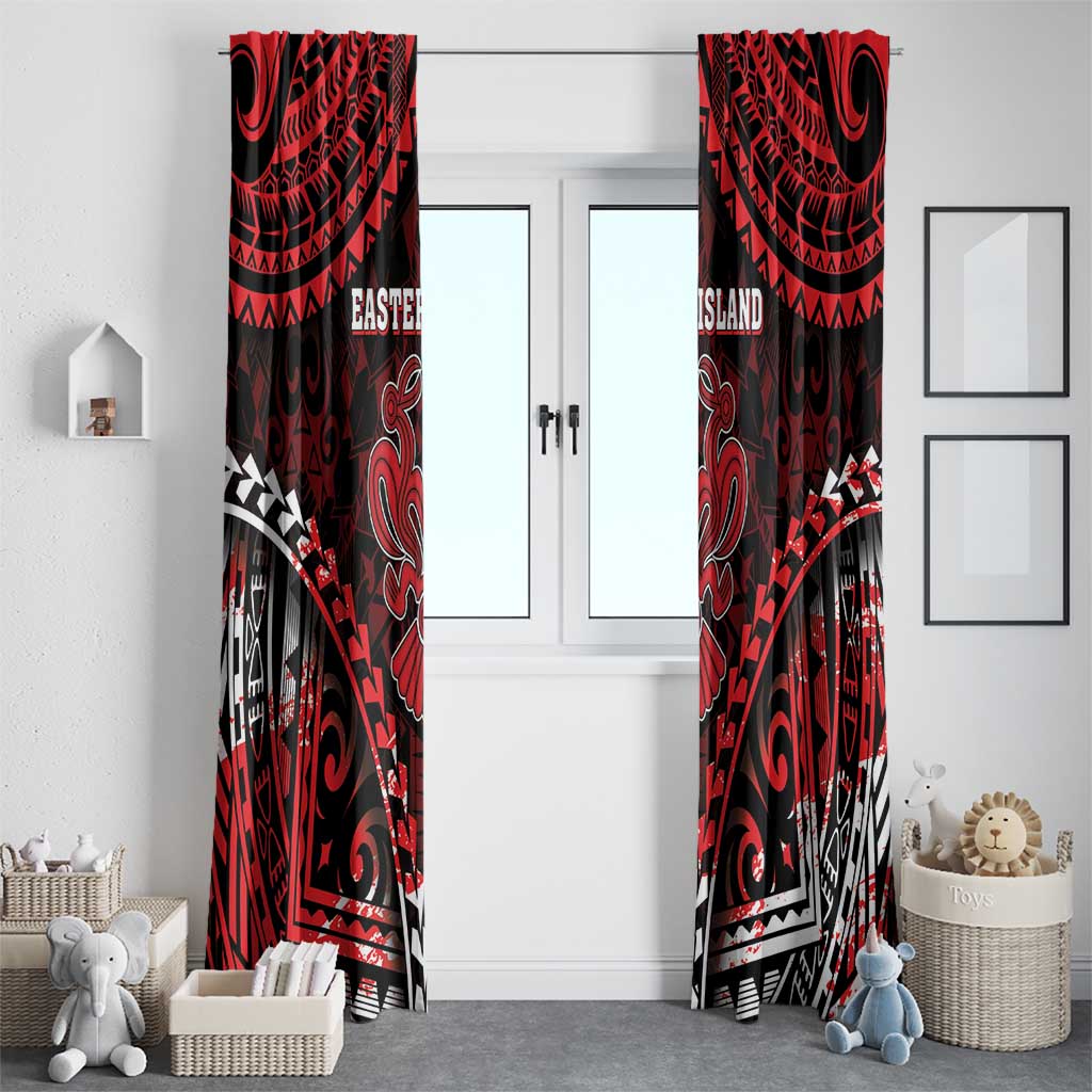 Easter Island Window Curtain Polynesian Pattern Emblem