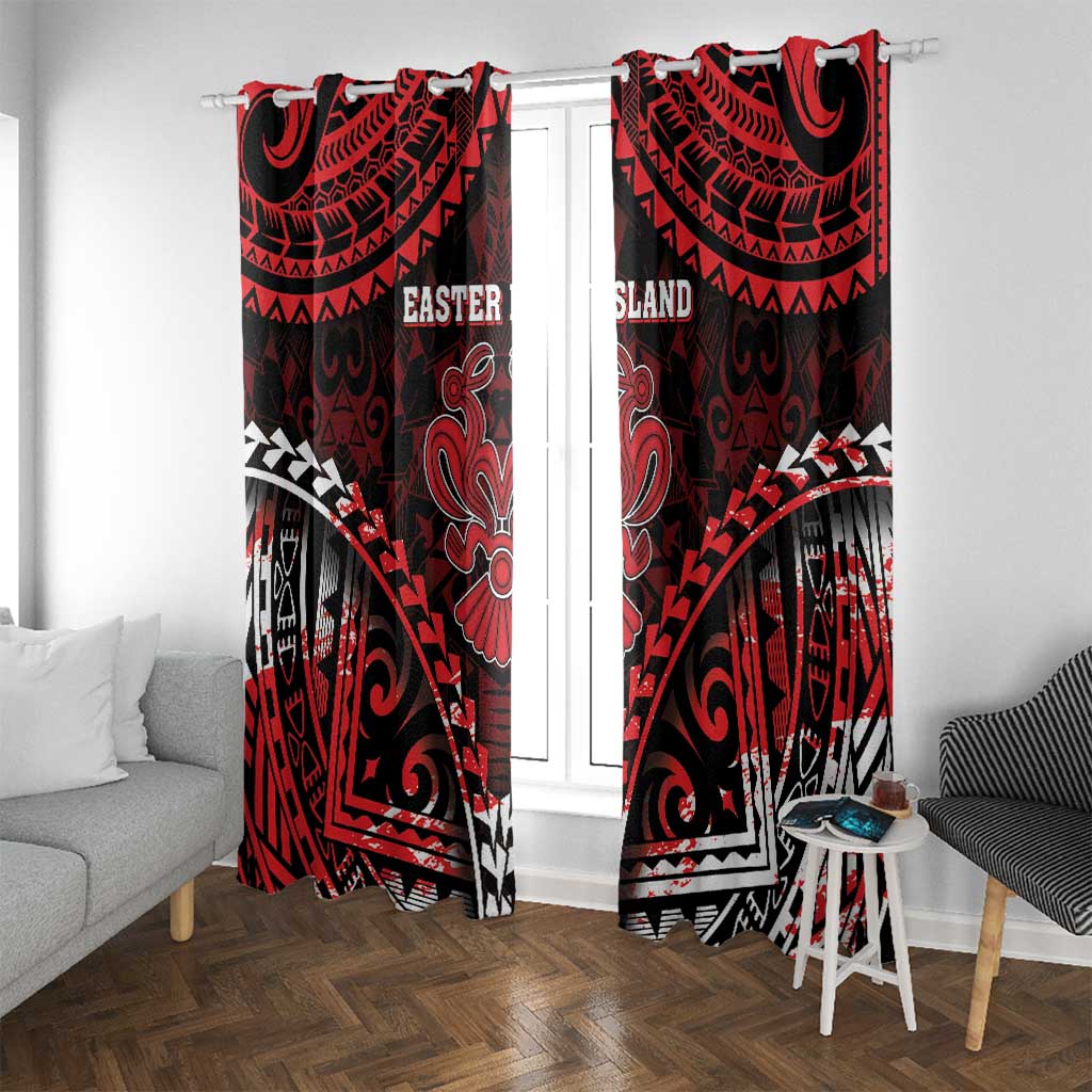 Easter Island Window Curtain Polynesian Pattern Emblem