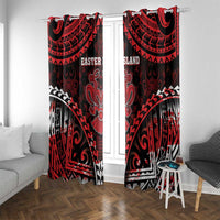 Easter Island Window Curtain Polynesian Pattern Emblem