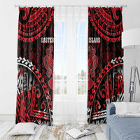 Easter Island Window Curtain Polynesian Pattern Emblem
