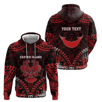 Personalised Easter Island Zip Hoodie Polynesian Pattern Emblem