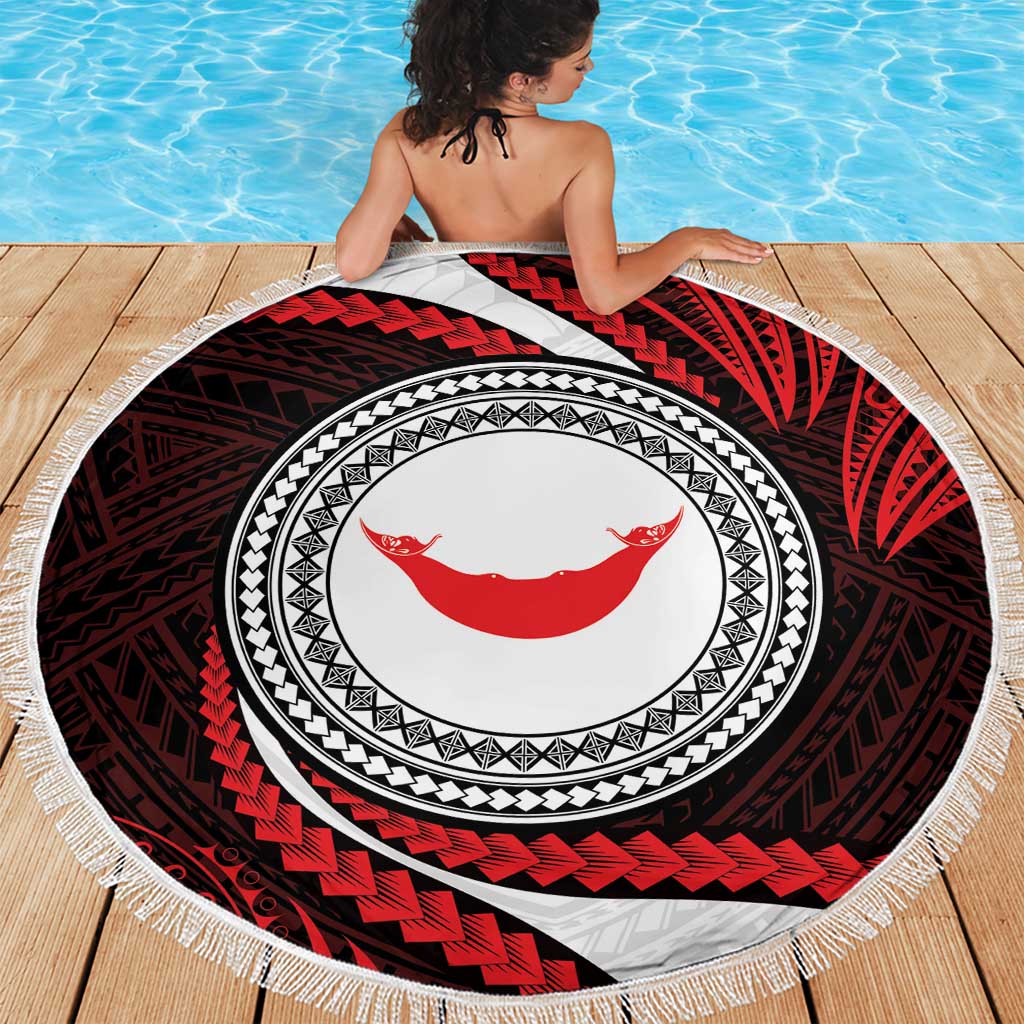 Easter Island Beach Blanket Moai Statues Polynesian Style