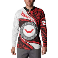 Easter Island Button Sweatshirt Moai Statues Polynesian Style
