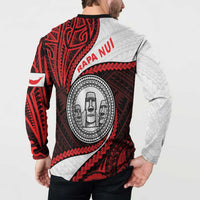 Easter Island Button Sweatshirt Moai Statues Polynesian Style