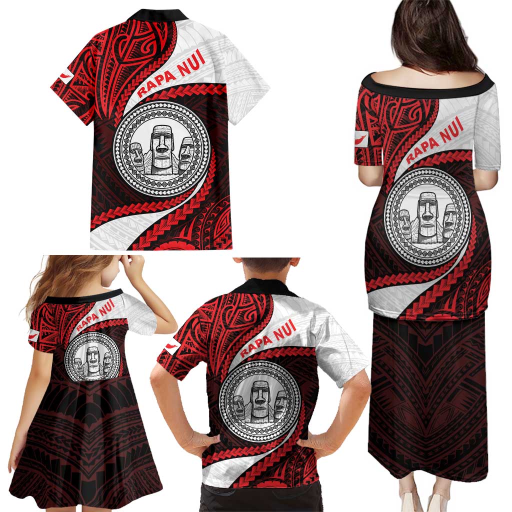 Easter Island Family Matching Puletasi and Hawaiian Shirt Moai Statues Polynesian Style LT05 - Polynesian Pride