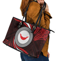 Easter Island Leather Tote Bag Moai Statues Polynesian Style