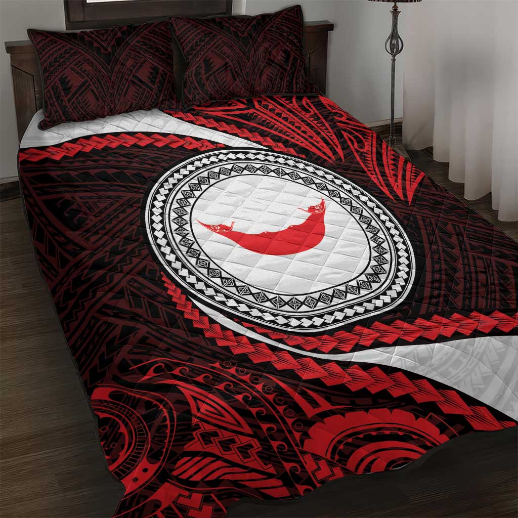 Easter Island Quilt Bed Set Moai Statues Polynesian Style