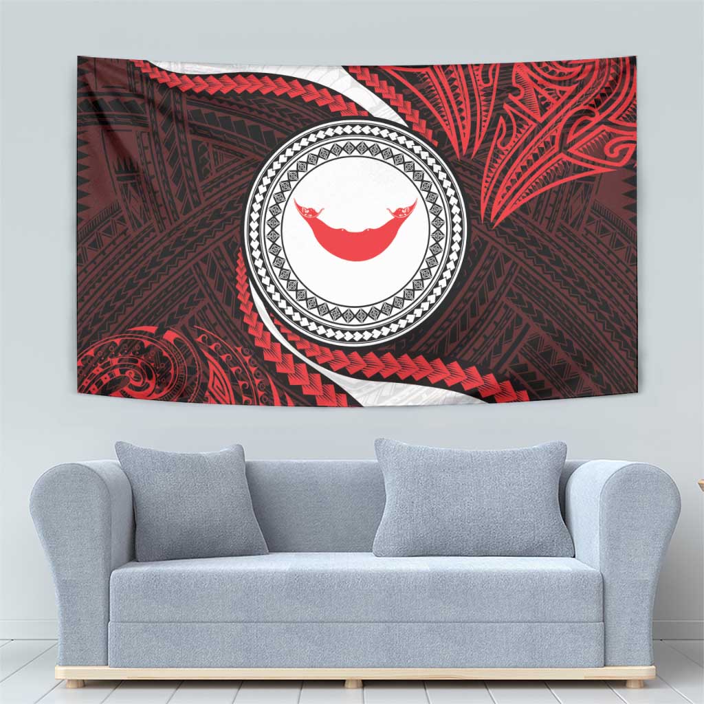 Easter Island Tapestry Moai Statues Polynesian Style