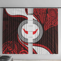 Easter Island Window Curtain Moai Statues Polynesian Style