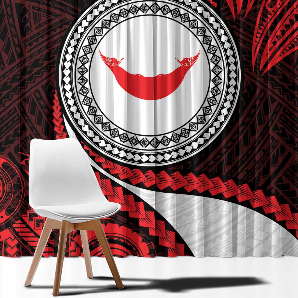 Easter Island Window Curtain Moai Statues Polynesian Style