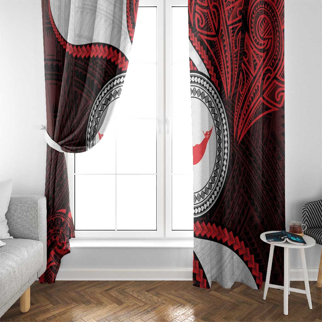 Easter Island Window Curtain Moai Statues Polynesian Style