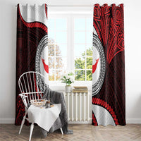 Easter Island Window Curtain Moai Statues Polynesian Style