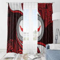 Easter Island Window Curtain Moai Statues Polynesian Style