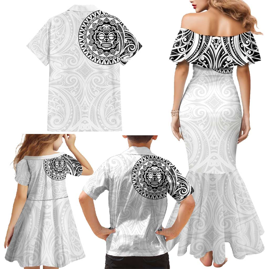 New Zealand Aotearoa Family Matching Mermaid Dress and Hawaiian Shirt Maori Te Mata O Rongokako LT05 - Polynesian Pride