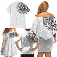 New Zealand Aotearoa Family Matching Off Shoulder Short Dress and Hawaiian Shirt Maori Te Mata O Rongokako LT05 - Polynesian Pride
