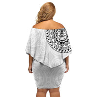 New Zealand Aotearoa Family Matching Off Shoulder Short Dress and Hawaiian Shirt Maori Te Mata O Rongokako LT05 - Polynesian Pride