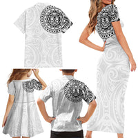 New Zealand Aotearoa Family Matching Short Sleeve Bodycon Dress and Hawaiian Shirt Maori Te Mata O Rongokako LT05 - Polynesian Pride