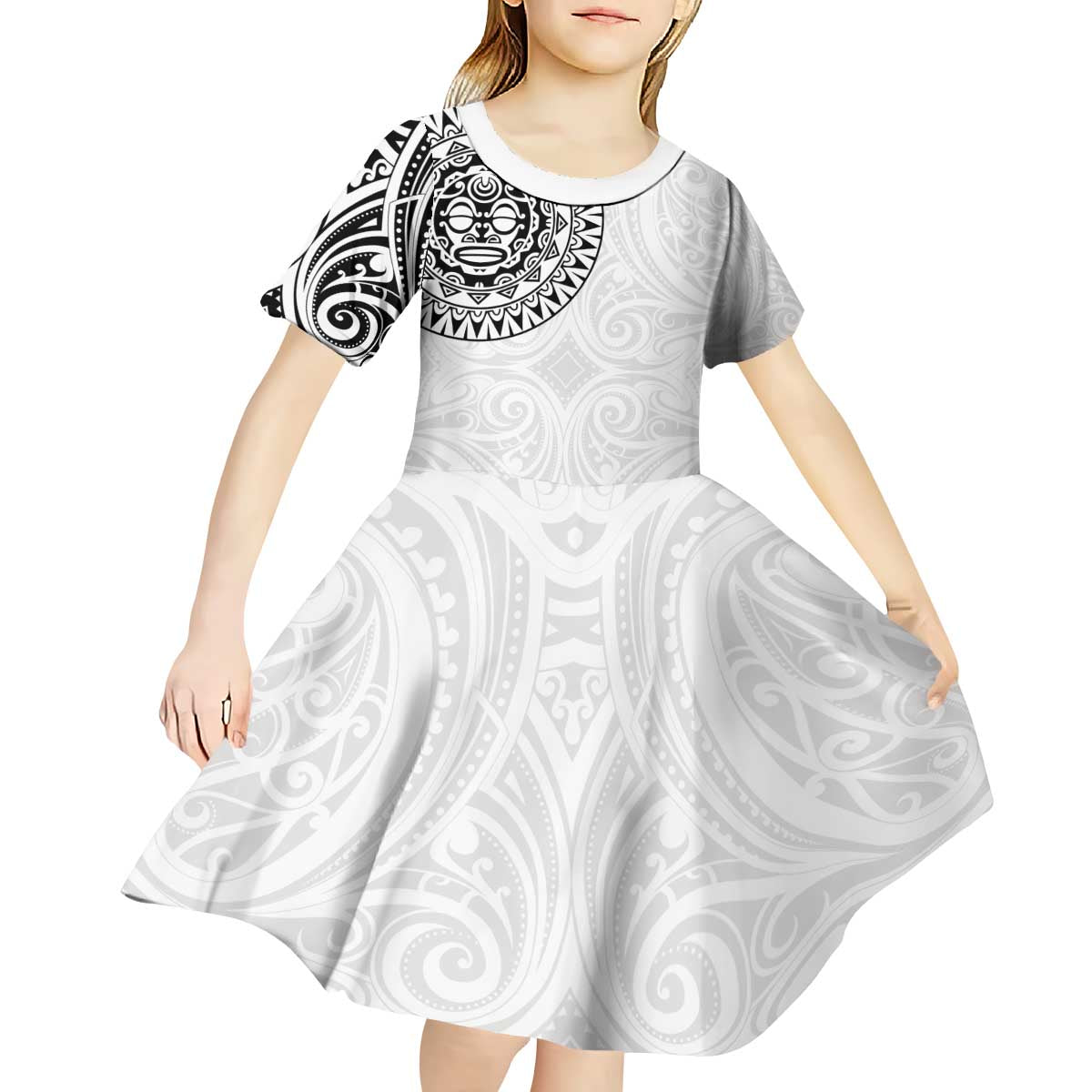 New Zealand Aotearoa Kid Short Sleeve Dress Maori Te Mata O Rongokako