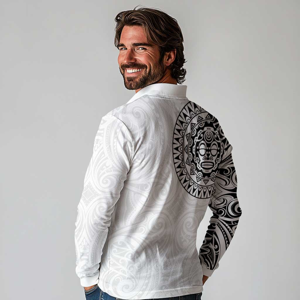 New Zealand Aotearoa Long Sleeve Polo Shirt Maori Te Mata O Rongokako