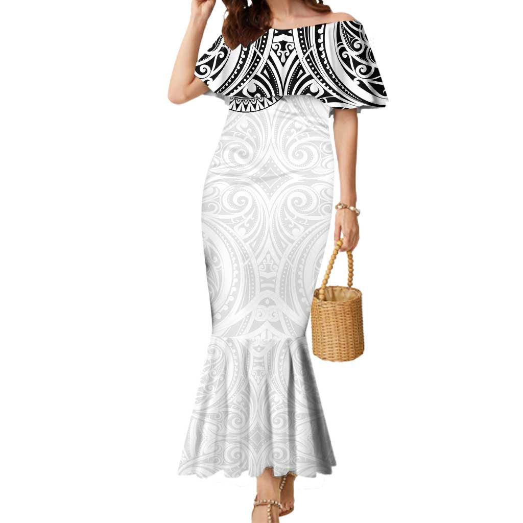New Zealand Aotearoa Mermaid Dress Maori Te Mata O Rongokako LT05 Women White - Polynesian Pride