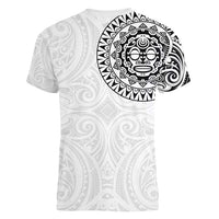 New Zealand Aotearoa Women V-Neck T-Shirt Maori Te Mata O Rongokako LT05 - Polynesian Pride