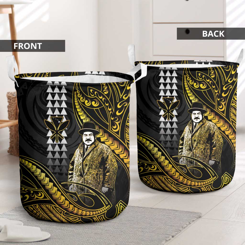 Hawaii Kuhio The Citizen Prince Laundry Basket Gold Polynesian Tribal Tattoo
