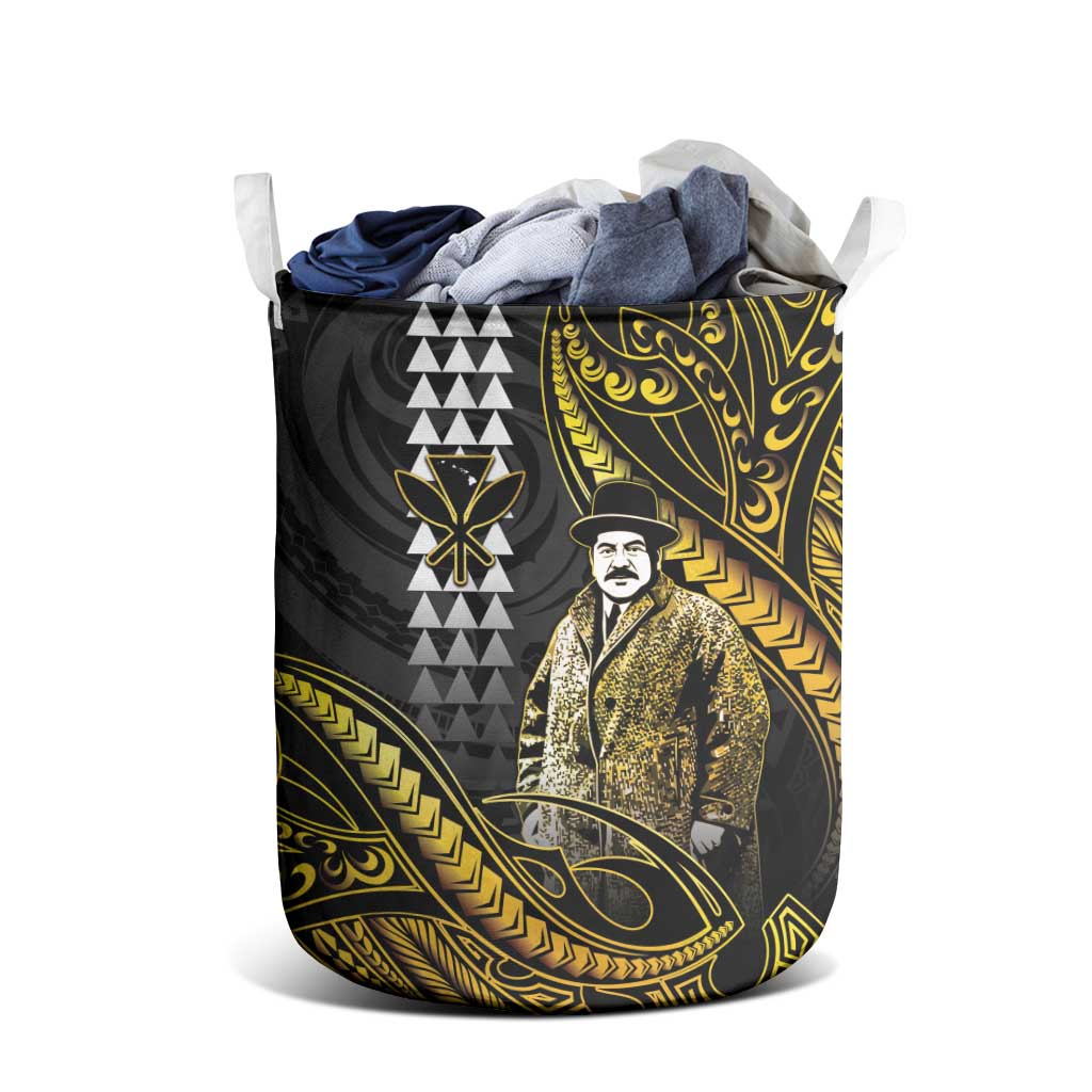 Hawaii Kuhio The Citizen Prince Laundry Basket Gold Polynesian Tribal Tattoo