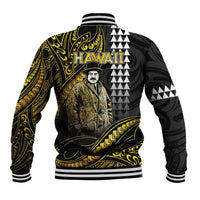 Hawaii Kuhio The Citizen Prince Baseball Jacket Gold Polynesian Tribal Tattoo