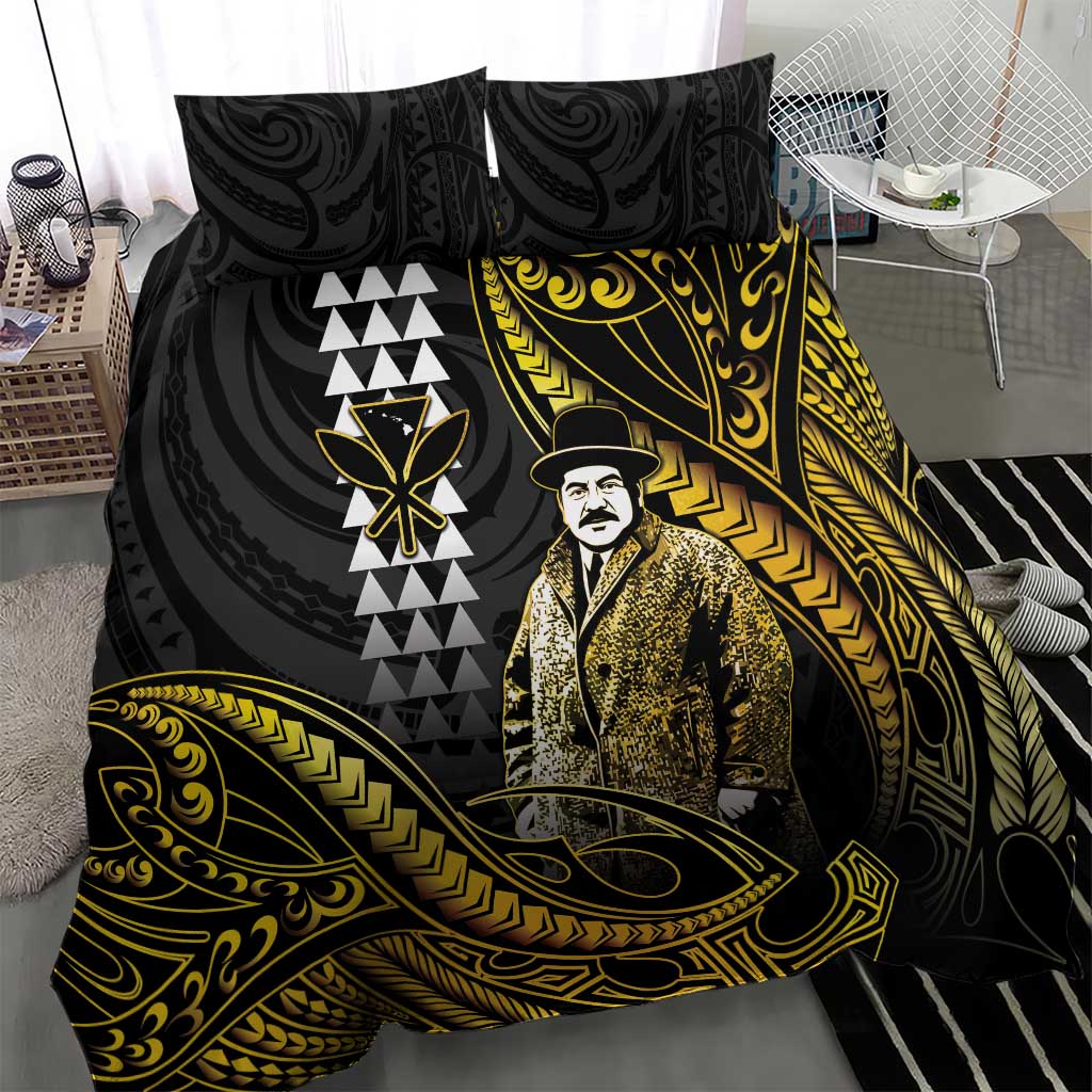 Hawaii Kuhio The Citizen Prince Bedding Set Gold Polynesian Tribal Tattoo