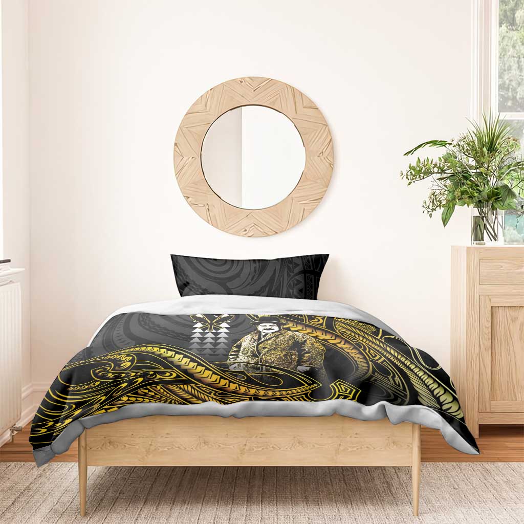 Hawaii Kuhio The Citizen Prince Bedding Set Gold Polynesian Tribal Tattoo