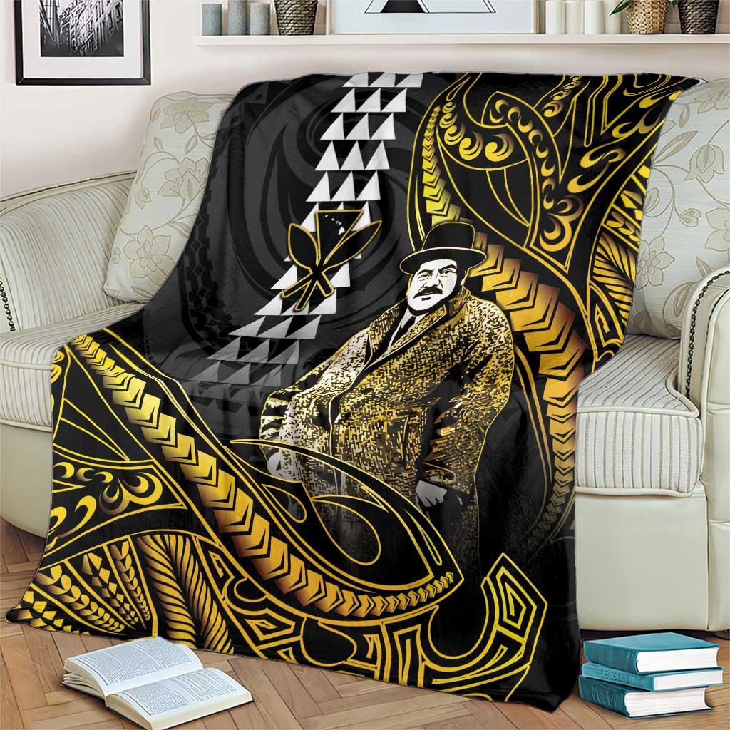 Hawaii Kuhio The Citizen Prince Blanket Gold Polynesian Tribal Tattoo