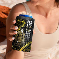 Hawaii Kuhio The Citizen Prince 4 in 1 Can Cooler Tumbler Gold Polynesian Tribal Tattoo