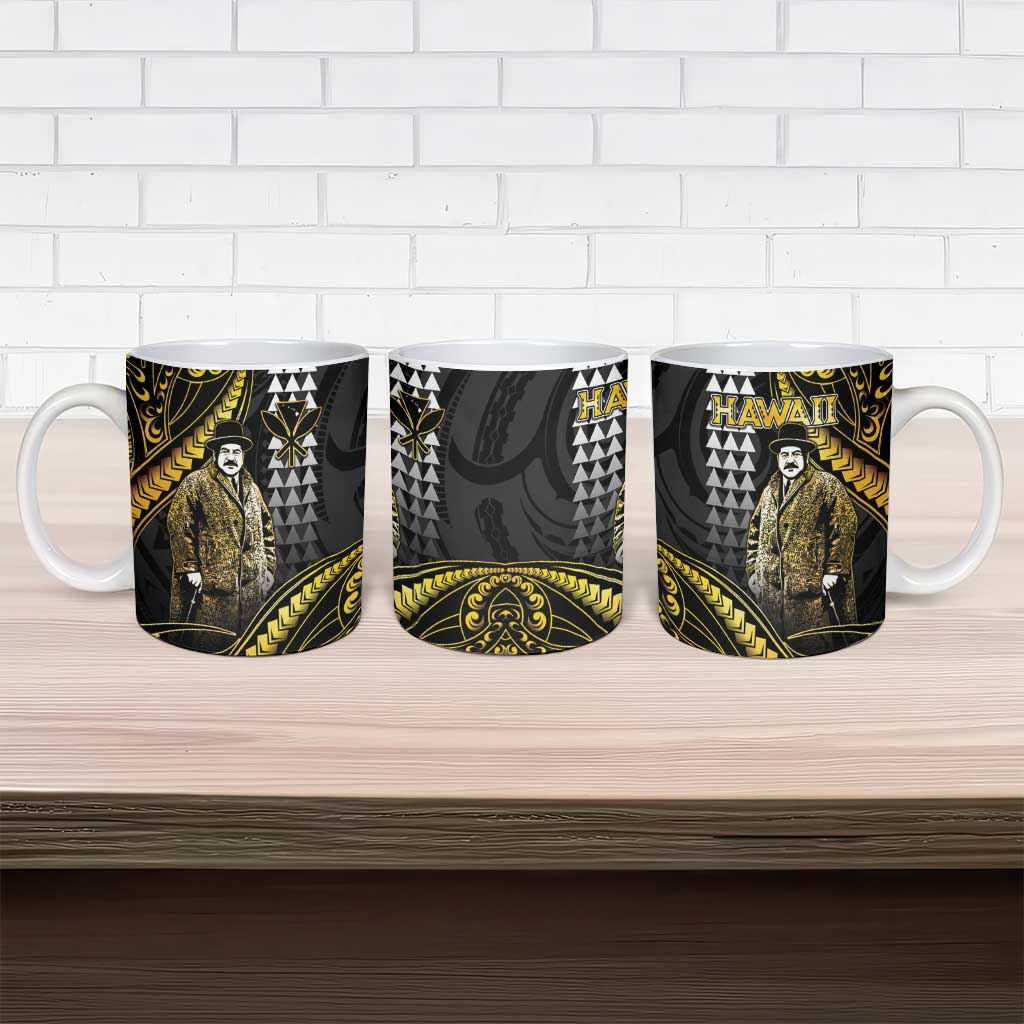 Hawaii Kuhio The Citizen Prince Ceramic Mug Gold Polynesian Tribal Tattoo