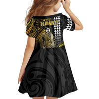 Hawaii Kuhio The Citizen Prince Family Matching Summer Maxi Dress and Hawaiian Shirt Gold Polynesian Tribal Tattoo LT05 - Polynesian Pride