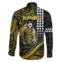 Hawaii Kuhio The Citizen Prince Family Matching Summer Maxi Dress and Hawaiian Shirt Gold Polynesian Tribal Tattoo LT05 - Polynesian Pride