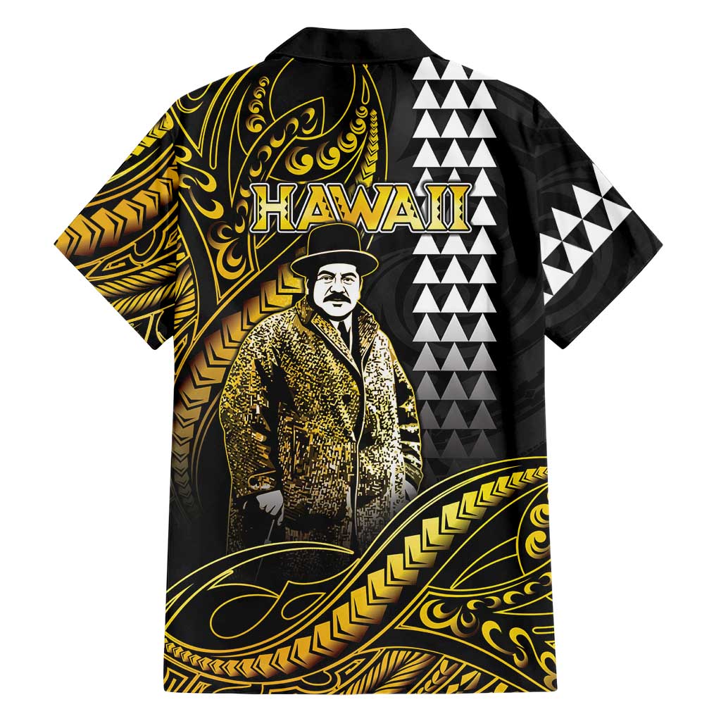 Hawaii Kuhio The Citizen Prince Family Matching Tank Maxi Dress and Hawaiian Shirt Gold Polynesian Tribal Tattoo LT05 - Polynesian Pride