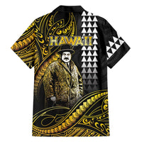 Hawaii Kuhio The Citizen Prince Hawaiian Shirt Gold Polynesian Tribal Tattoo