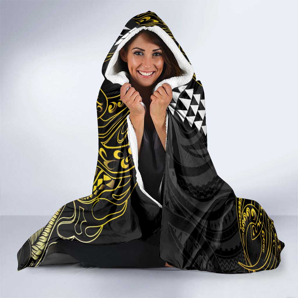 Hawaii Kuhio The Citizen Prince Hooded Blanket Gold Polynesian Tribal Tattoo