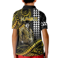 Hawaii Kuhio The Citizen Prince Kid Polo Shirt Gold Polynesian Tribal Tattoo