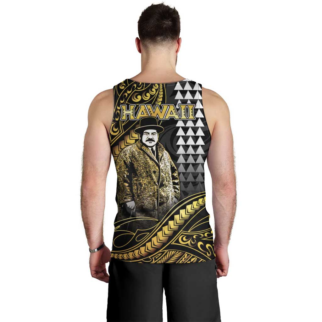 Hawaii Kuhio The Citizen Prince Men Tank Top Gold Polynesian Tribal Tattoo