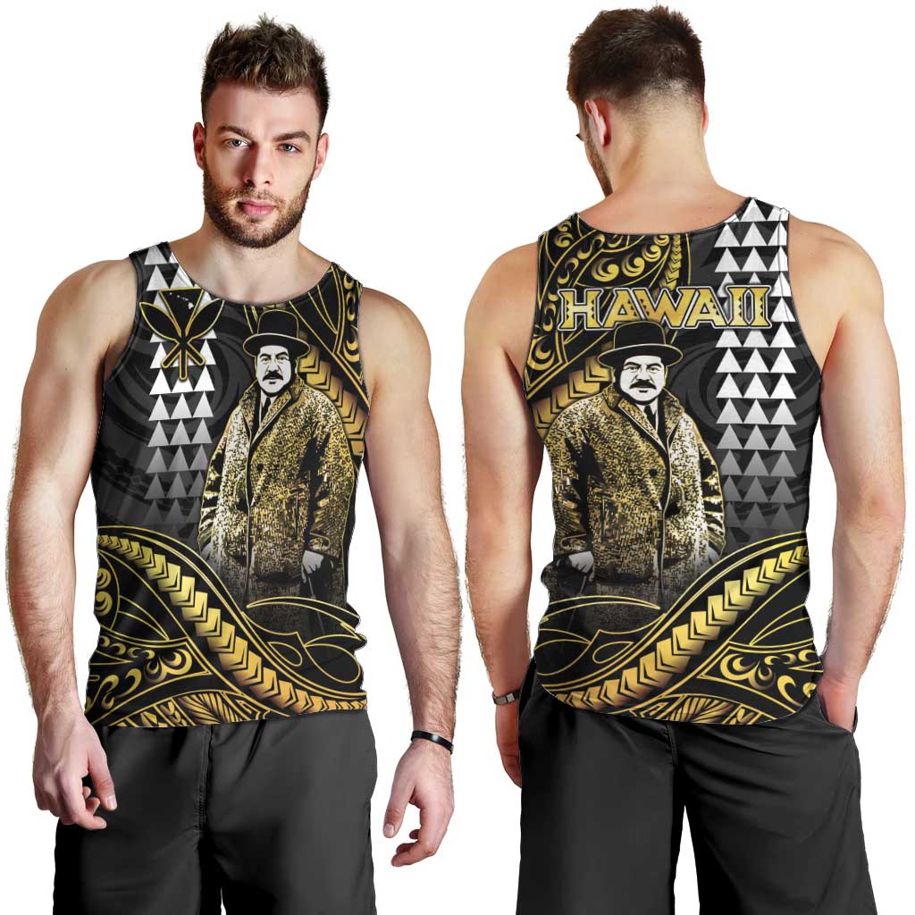 Hawaii Kuhio The Citizen Prince Men Tank Top Gold Polynesian Tribal Tattoo